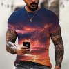 Summer big short sleeve T-shirt for leisure, 3D