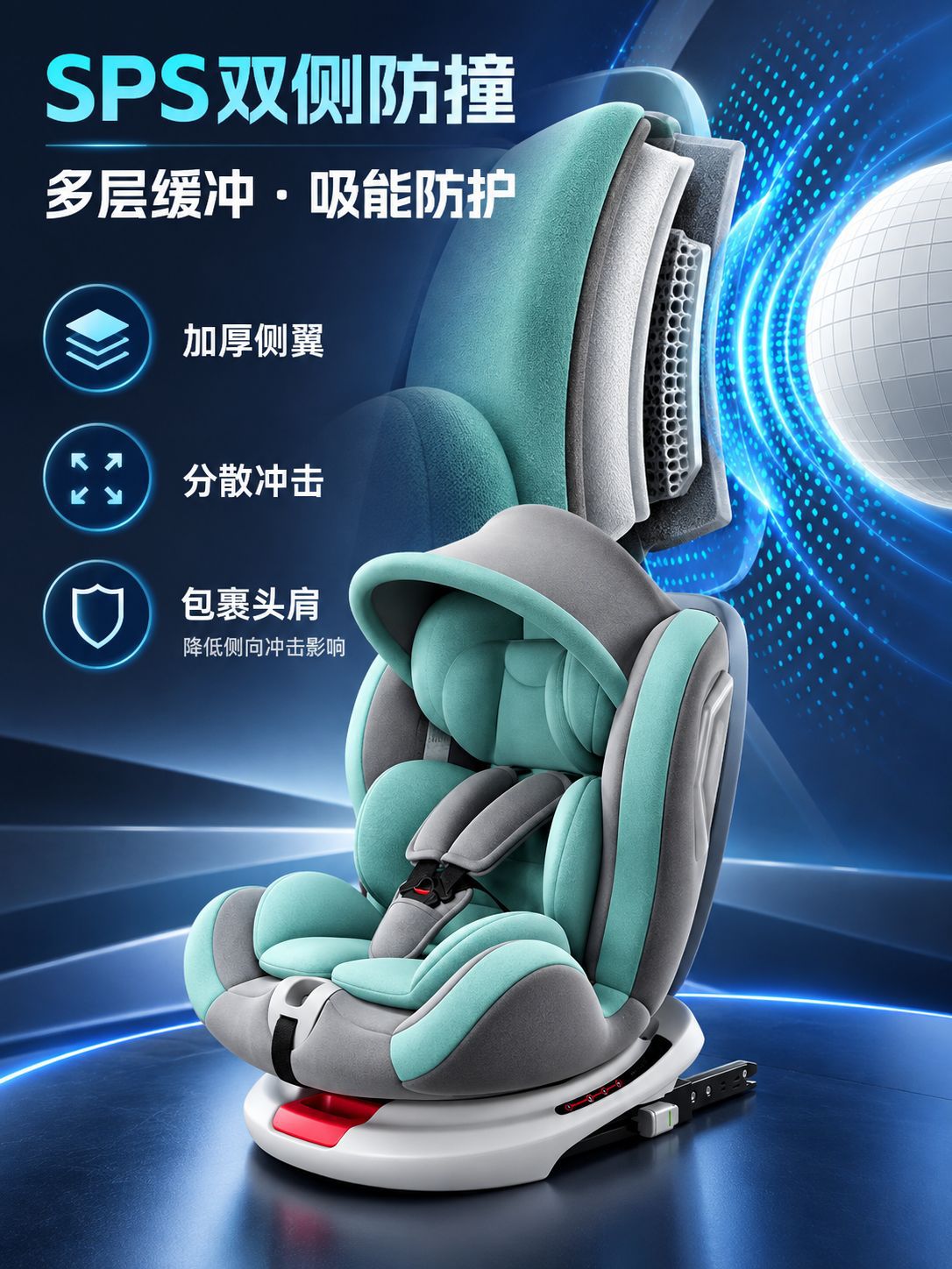 Cross-border car child safety seat, suitable for babies aged 0-12, with a 360-degree rotating design for in-car use