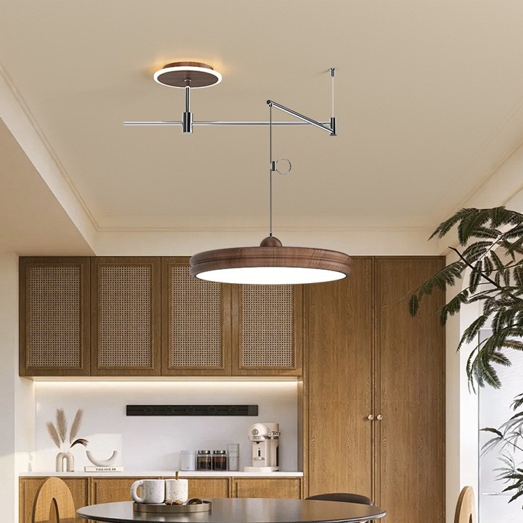 Araña de restaurante, balancín, estilo antiguo, nogal retro, grano de madera, barra de bar, comedor, lámpara de mesa