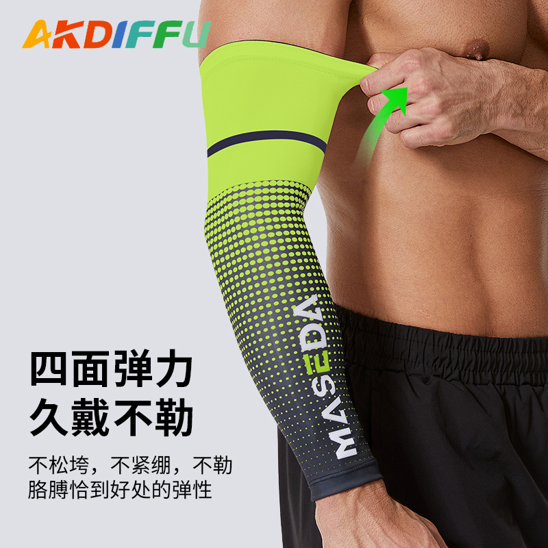 Deportes patrón de equipo protección codo Lycra alta elástico transpirable color montar baloncesto delgada verano brazo guardia