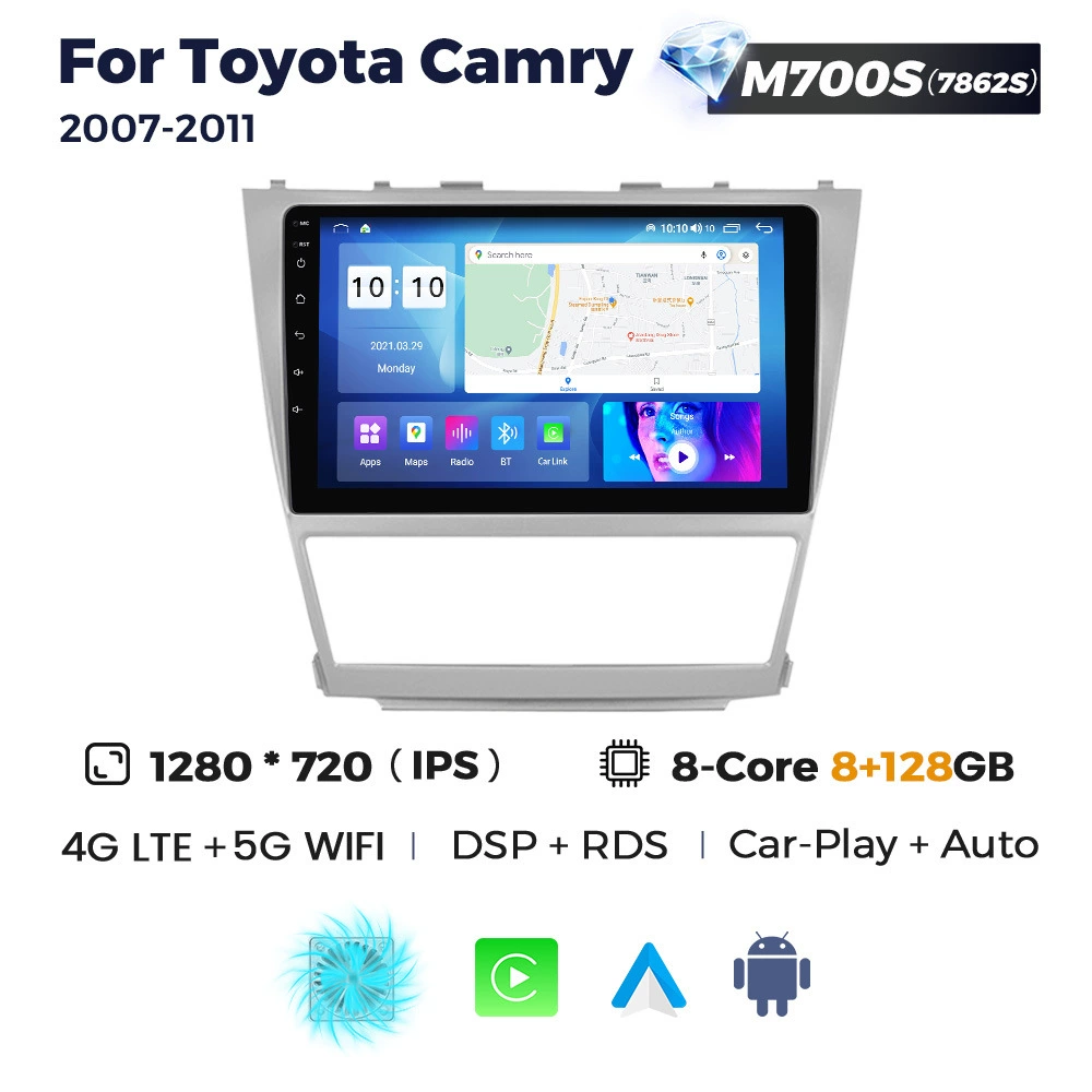 Совместимо с Toyota Camry 2007-2011 модифицированный Android CarPlay Bluetooth навигационный экран