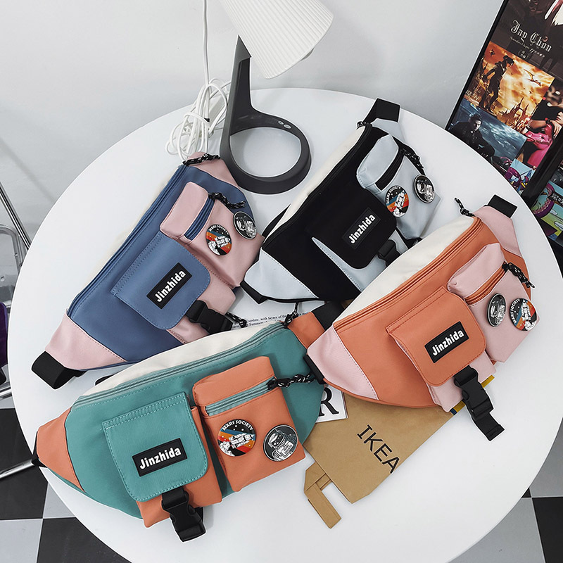 Fashion waist bag men's and women's same sports chest bag men's fashion casual cloth bag design sense cloth small bag messenger bag Fashion waist bag men's and women's same sports chest bag men's fashion casual cloth bag design sense cloth small bag messenger bag