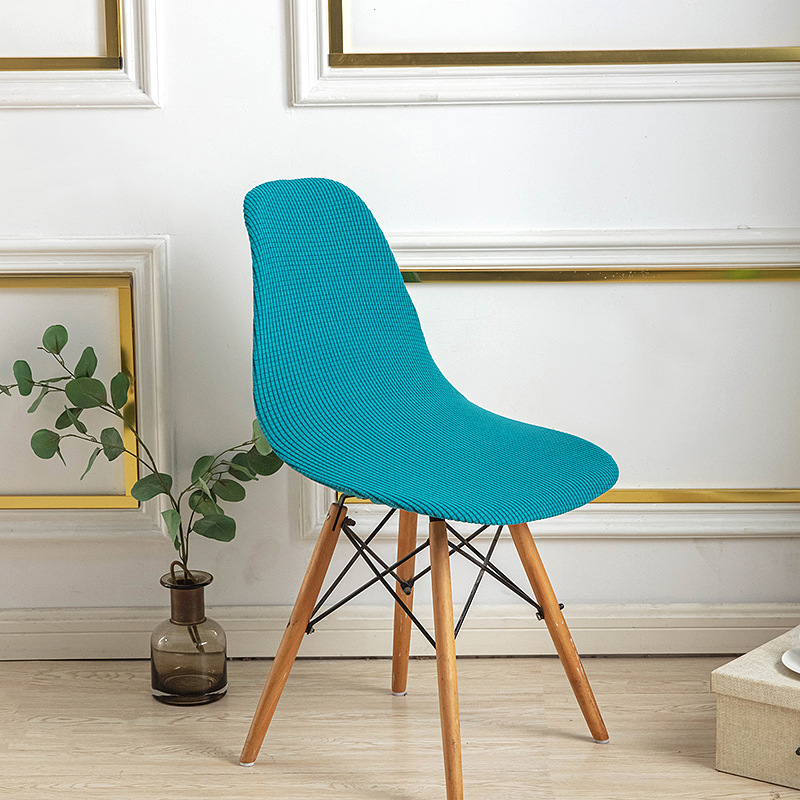 Amazon Kalın Mısır Kadifesi Eames Kabuk Sandalye Kılıfı Toz Geçirmez Aşınmaya Dayanıklı Granül Polar Kavisli Kulüp Sandalye Kılıfı