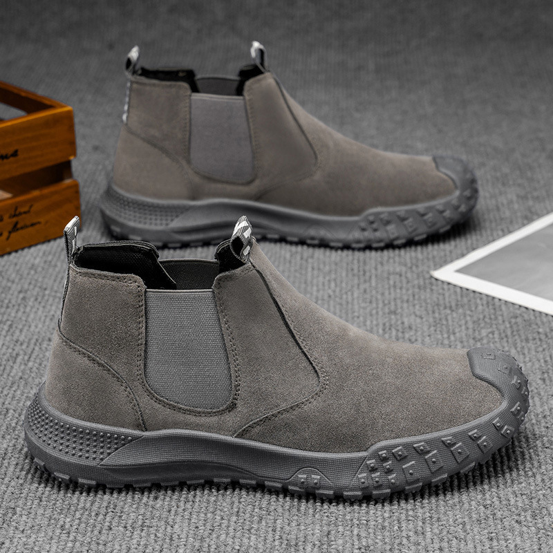 Autumn Men's Shoes High-Top Boots Men's Non-Slip Wear-Resistant Construction Site Work Sports Casual Work Shoes Labor Protection Shoes for Men