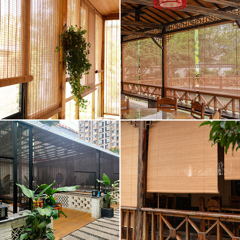 Bamboo Blinds, Roller Blinds, Curtain Door Blinds, Sunshade and Blackout Blinds for Tea Rooms, Restaurants, Japanese-Style Hotels, and Hotel Dining Rooms; Upgraded Blackout Bamboo Blinds