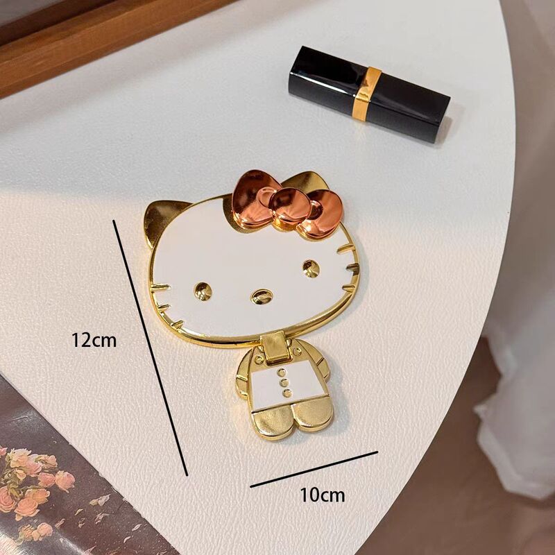 かわいいキティ猫小さなミラー女性ポータブルミニハンドヘルド化粧鏡学生かわいい折りたたみ化粧鏡|undefined