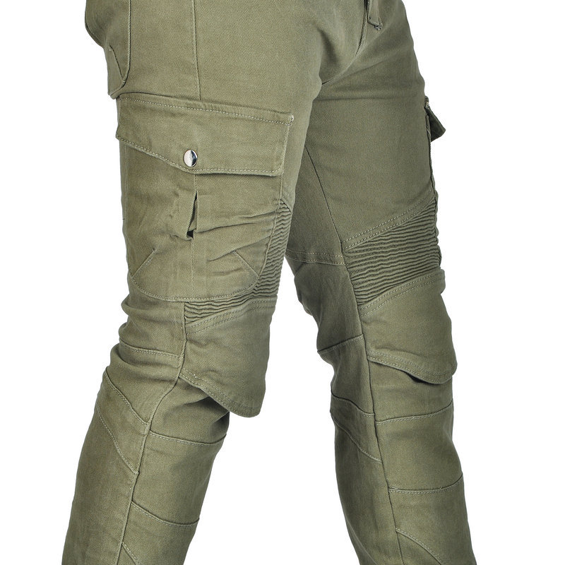VOLERO motocicleta jeans hombres y mujeres Caballero ejército verde ropa de trabajo anti-caída pantalones motocicleta anti-caída 06 pantalones de montar