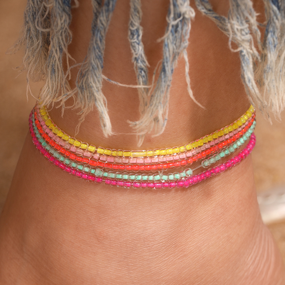 4g Weight Anklet Classification 1 Piece Quantity Holiday, Daily Occasion Plastic, Resin Material Round Pattern Spring&Summer Season Women's Gender Vacation, Classic Style Style Wholesale Jewelry Vacation Classic Style Round Plastic Resin Anklet 1