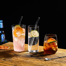 ins风网红简约长饮杯柯林杯超薄杯水杯通透轻薄玻璃饮料杯玻璃杯