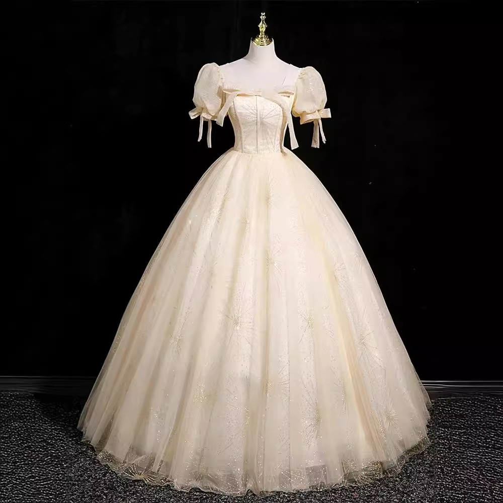 Vestido de noche de lujo ligero de gama alta nicho de música vocal examen de belleza rendimiento de la princesa en fuga de vestido de adulterio de mujer