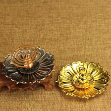 铜香炉莲花香炉香碟铜香插 香盘 迷你小香炉多孔香插线香盘香炉