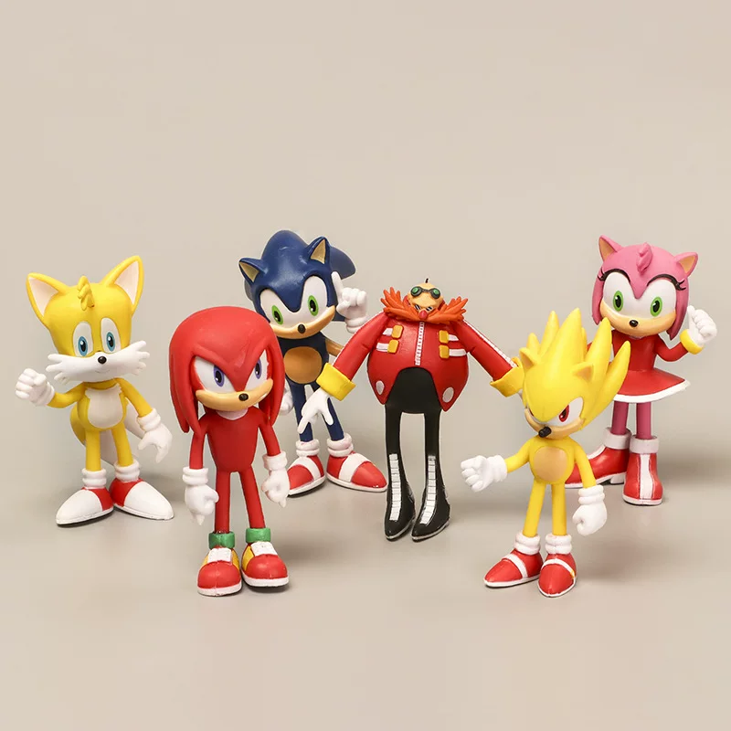 6 видов фигур Ника, аниме-периферийные мультфильмы, куклы Эми, хвостики, Шплинтовые (Knuckles) куклы, игрушки и маленькие украшения