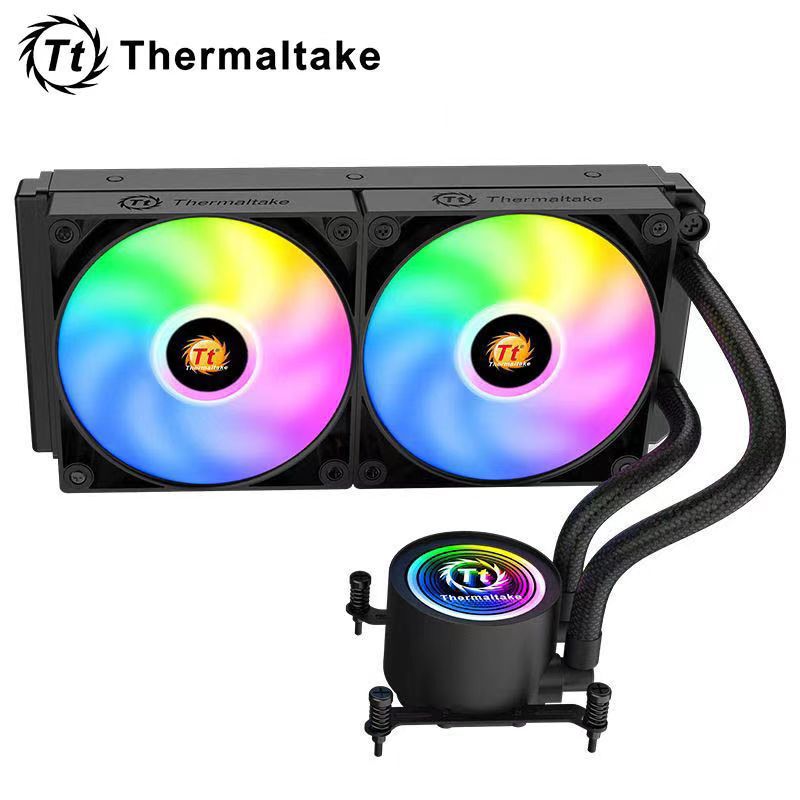 Cross-border Tt dazzling 240 desktop computer integrated water-cooled CPU radiator colorful mute temperature control fan