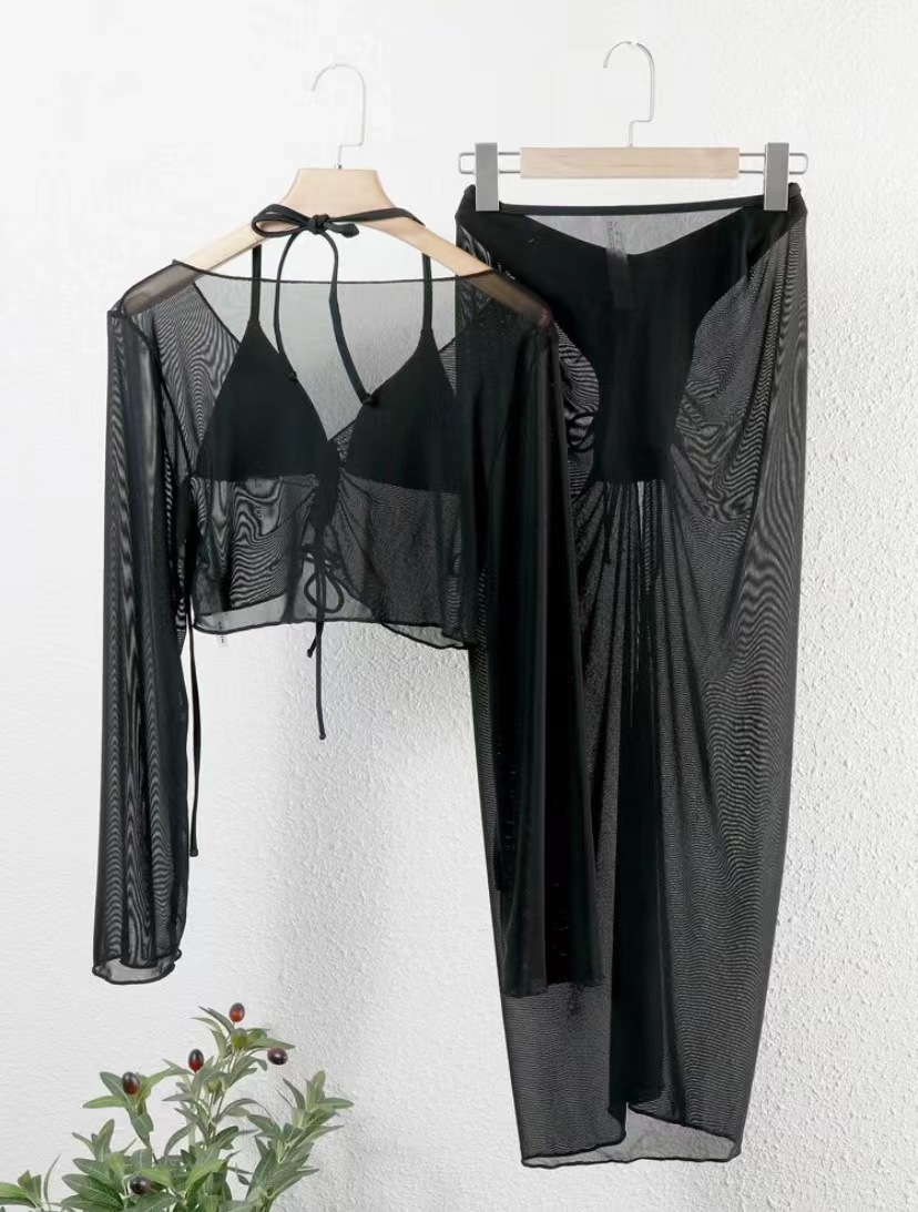 Damen-Badesets, einfarbig, vierteiliges Set Luo Aixin Jue_voghion.com