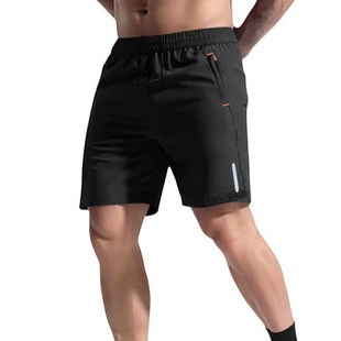 Cross-Border Exclusive Popular European Style Men's Casual Quick-Dry Shorts Summer Thin Reflective Strip Outdoor Sports Ice Silk Pants