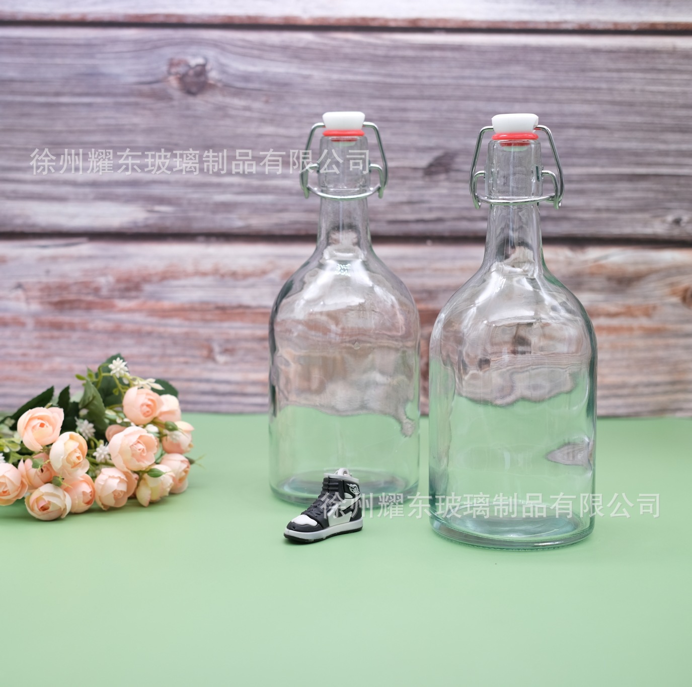 卡扣瓶玻璃瓶密封透明储物瓶饮料酵素自酿红酒白酒泡酒瓶泡酒专用