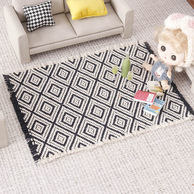 Modelo en miniatura Juguete Alfombra Manta 1:12 minutos Muebles de casa de muñecas Dolhouse Accesorios de bolsillo DIY