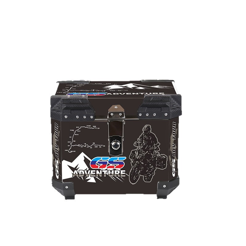 Extra-Large 45L Motorcycle Tail Box, Stainless Steel Large-Capacity Delivery Vehicle Trunk, Universal Waterproof Aluminum Alloy Tail Box