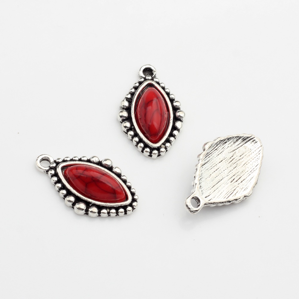 Simple retro aleación antigua plata flor forma colgante accesorios DIY joyería pendientes accesorios material