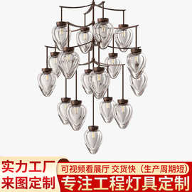 饭店餐厅酒店包间水晶吊灯KTV会所售楼中心沙盘别墅餐厅灯具定制