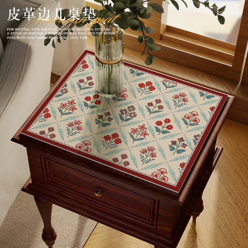 American Style Bedside Table Tablecloth Light Luxury High Sense Washing Machine Dust-proof Cover Cloth Waterproof Oil-proof Wash-free Leather Mat