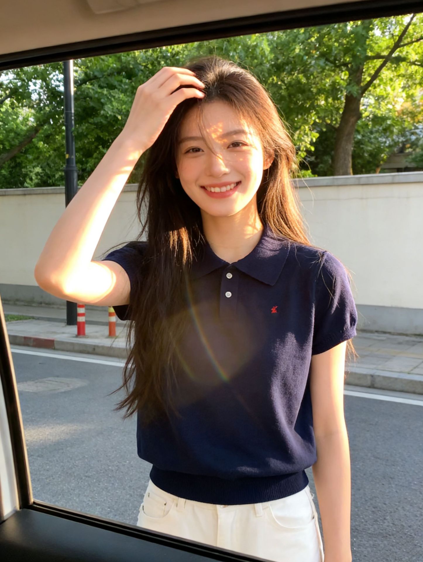 Scanable Qr Code Rl Ralph Lauren Knitted Polo Shirt for Women with Pony Embroidery, Slim Fit T-Shirt, Old Money Style Casual Short-Sleeve Top