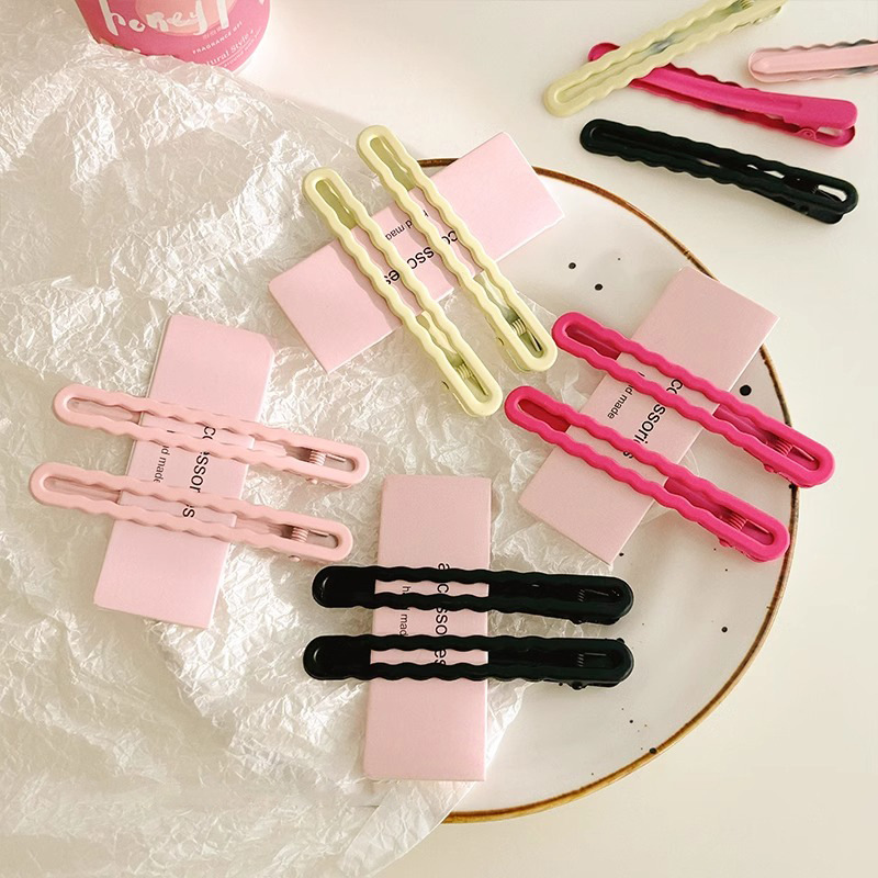 Simple ondas en una palabra clip de cabello frente lateral clip de cepa detrás de la cabeza cabello rotos bb clip de cabello