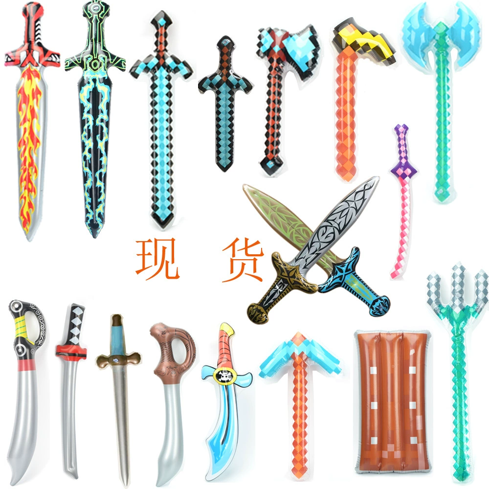 Надувной меч-игрушка для детей, пиксельный нож, мозаичный сетчатый меч, развивающая игрушка для детского сада, интерактивные игрушки для родителей и детей, оптом