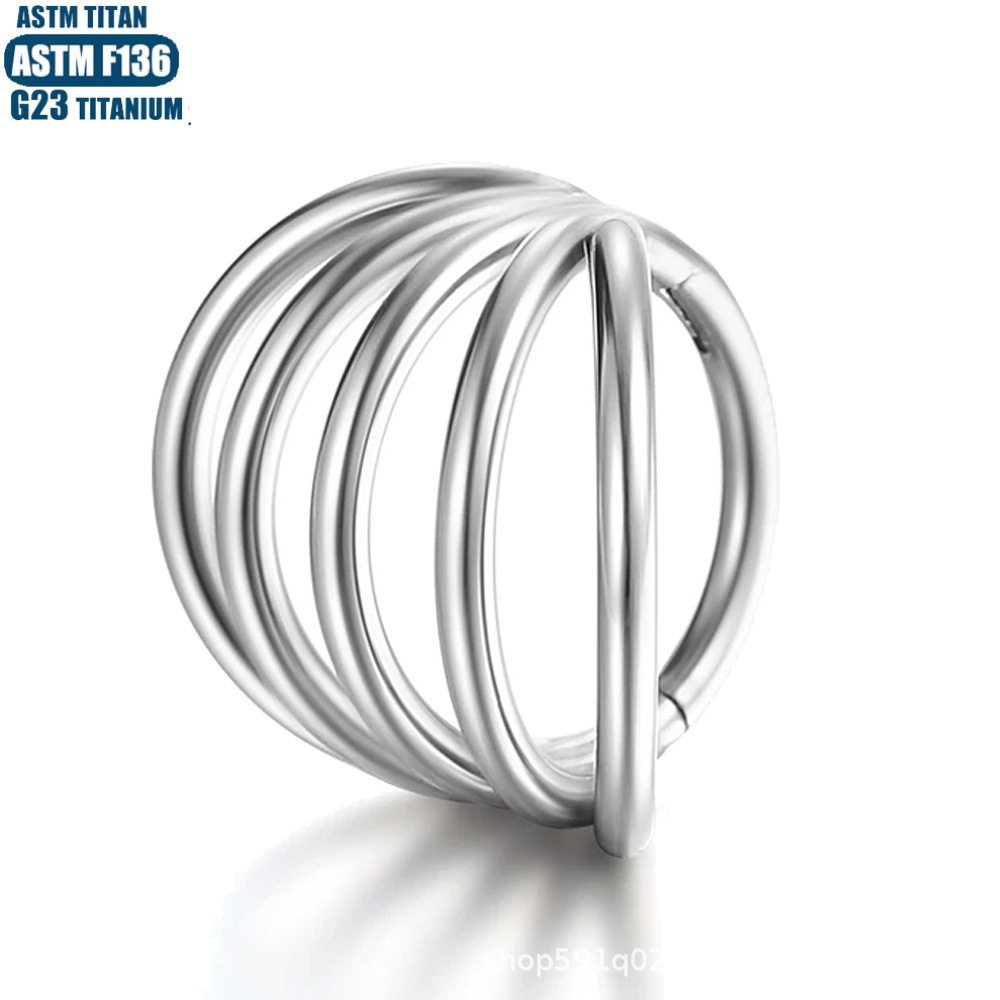Silver pointed spike labret stud material detail
