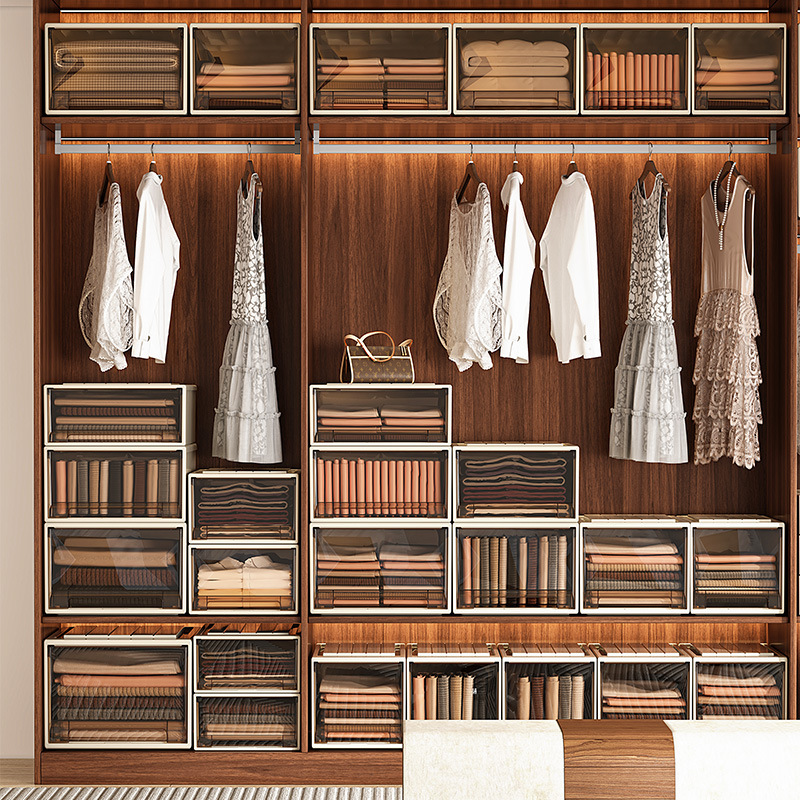 Drawer-Type Storage Box for Home Use, Clothing Storage Box, Thickened Transparent Large Storage Box for Organizing Clothes