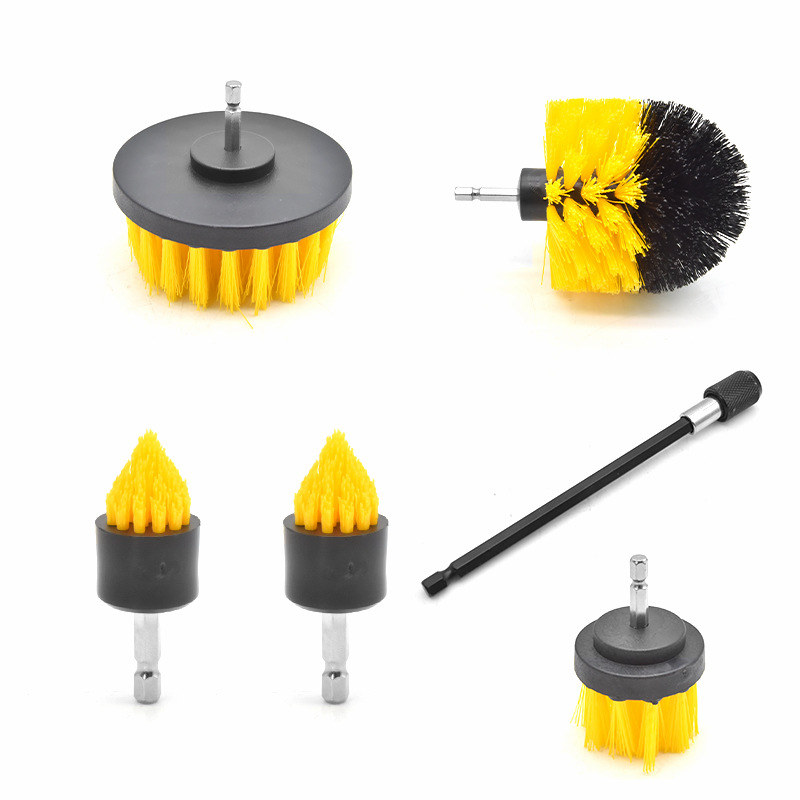 주황색, 6PCS 청소 브러시, 나일론 실크