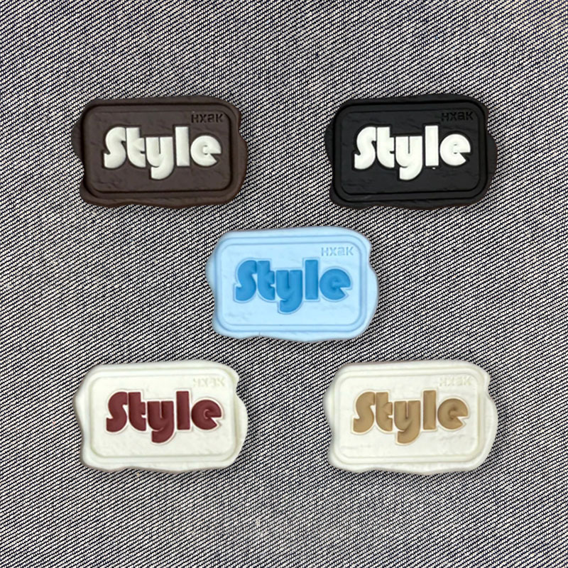 Pvc Drop Plastic Trademark Shoes and Hats Trendy Brand Label Decorative Patches Silicone Stickers Clothing Accessories Clothing Accessories Style