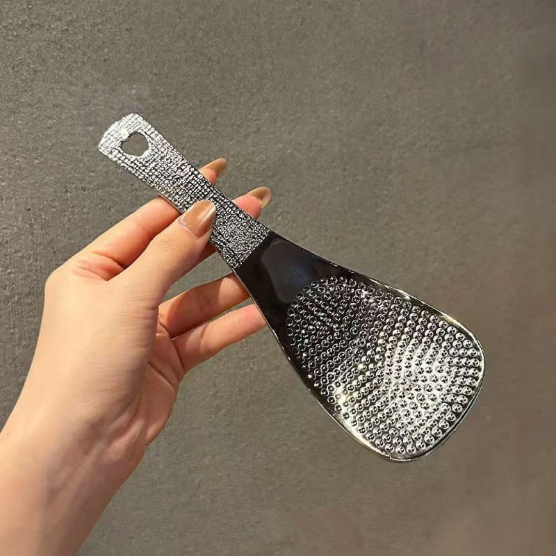 ※上司の自宅用※ステンレス製かすみ草和風立体槌目しゃもじしゃもじ滑り止めしゃもじ|undefined
