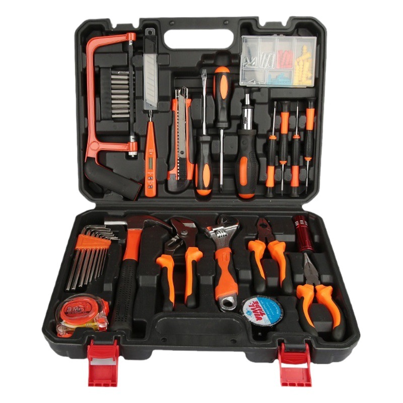 Suministro directo de fábrica combinación de herramientas de hardware traje manual de hogar herramientas de reparación de caja de herramientas de hardware en stock al por mayor