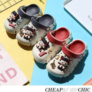 Mingya Nezha Kidsren's Clogs Boys and Girls Soft-Soled Beach Shoes Outdoor Two-Wear Sandals Indoor Baby Slippers