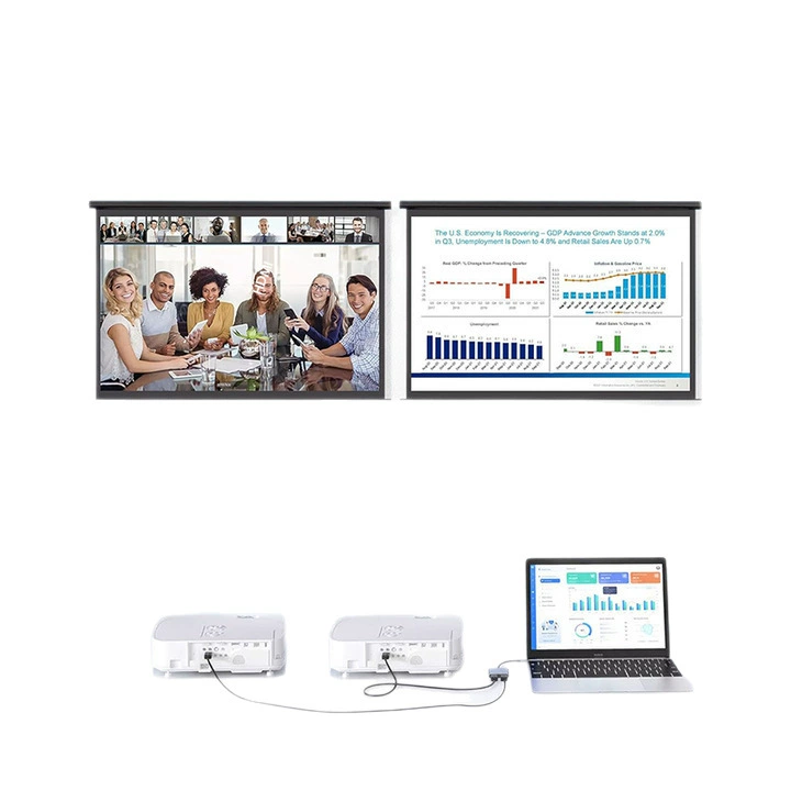 Кабель-конвертер Type-C в двойной HDMI, док-станция, адаптер USB-C для ноутбука