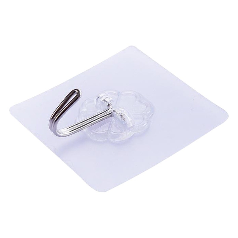 Transparent door adhesive hook kitchen nail-free seamless hook wall bathroom creative hook hook hook stall supply
