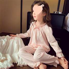 女童春款睡衣套装2026新款洋气宝宝休闲长袖长裤家居服两件套潮棉