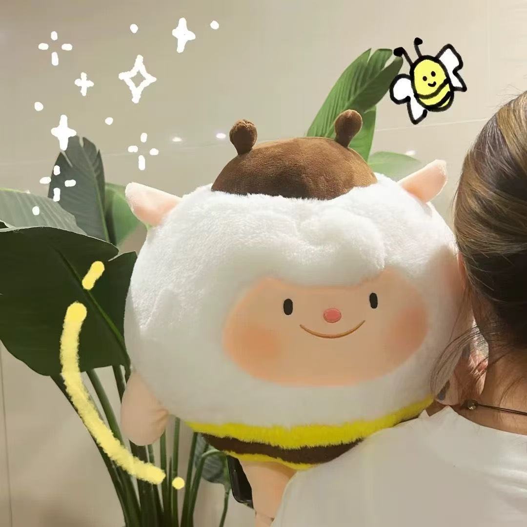 Eggboy Little Sheep Plush Toy Bee Sheep Honey Pillow Birthday Gift for Girls Eggboy Plush Doll