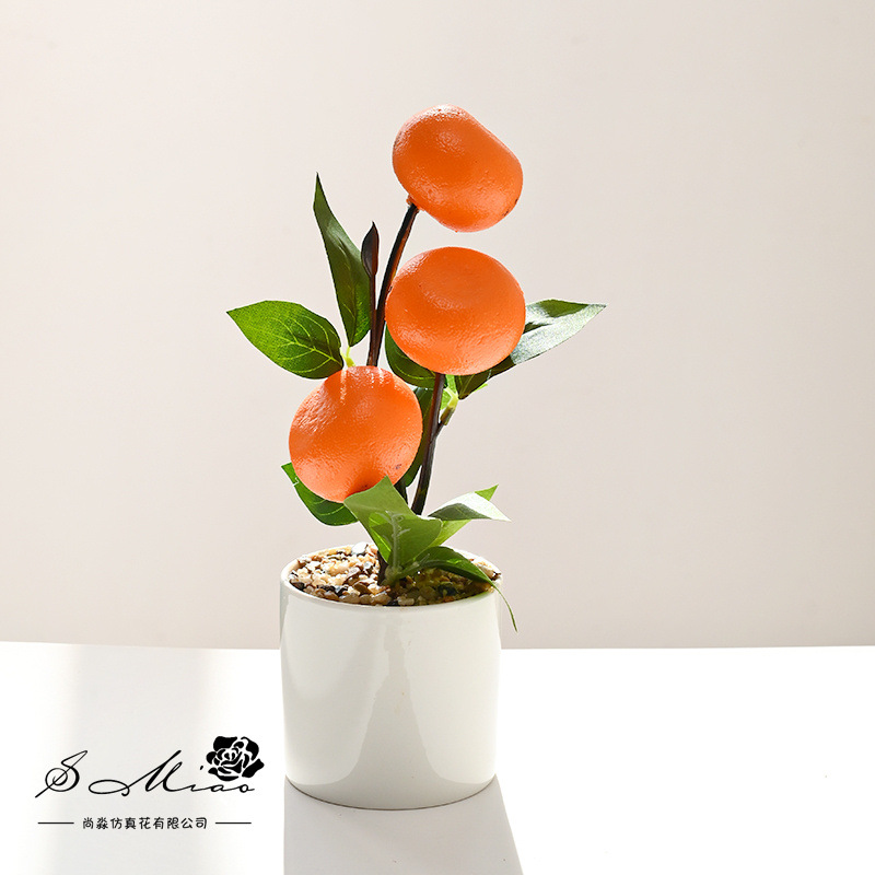 Flores falsas frutas pastorales de alta calidad pequeñas flores de bonsai de simulación de moda decoración creativa plantación verde artificial simulación de maceta image 5