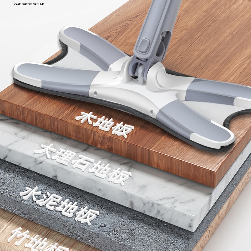 Butterfly Hands-Free Mop for Home Use, Dual-Purpose for Dry and Wet Cleaning, X-Shaped Flat Mop, Lazy Mop for Floor Cleaning