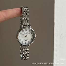 直播热销小众蓝色钢带爆款圆形小表盘学生初高中生百搭时尚石英表