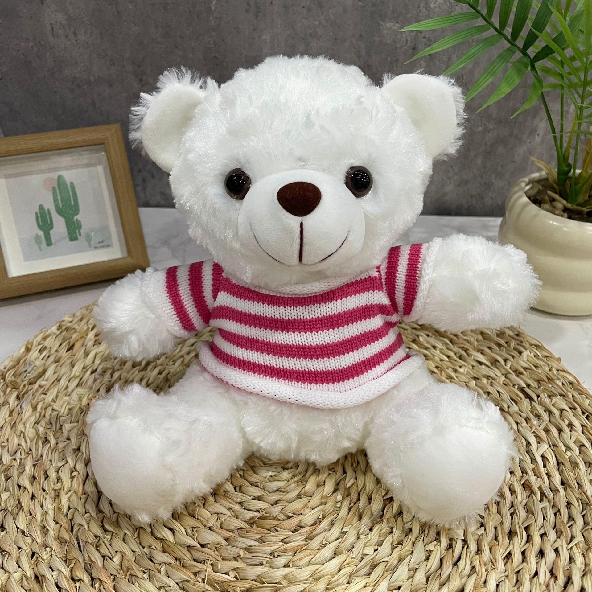 Teddy Bear se puede imprimir LOGO evento de vacaciones muñeca regalo para el hogar adornos de escritorio abrazar juguetes de peluche