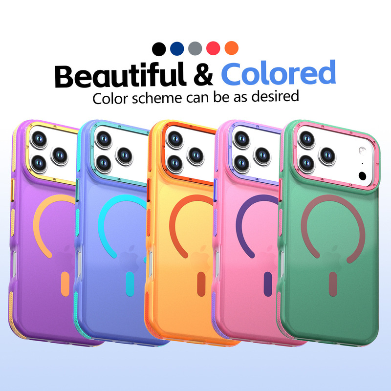 Suitable for Apple Iphone18Promax Xuncai Contrasting Color Magnetic Phone Case Samsung S26Fe Anti-Fall Protective Cover Suitable for Apple Iphone18Promax Xuncai Contrasting Color Magnetic Phone Case Samsung S26Fe Anti-Fall Protective Cover
