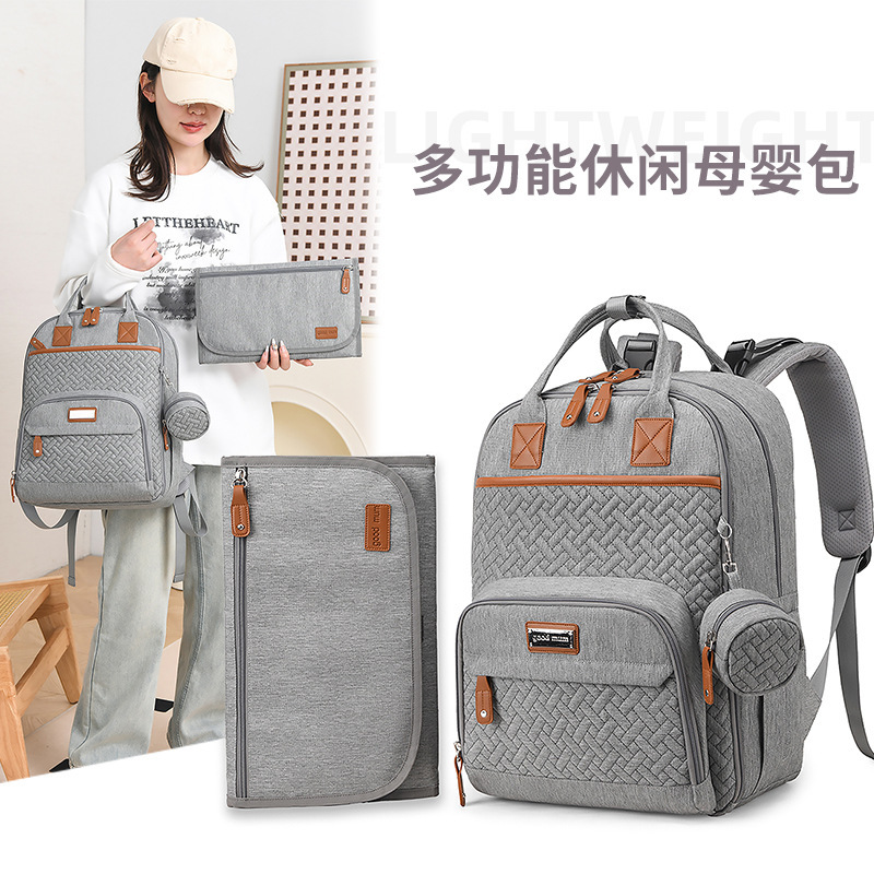 Shoulder Mommy Bag Baby Backpack Outdoor Travel Large Capacity Insulated Mommy Bag Cross-Border Diaper Bag Maternity Mother and Baby Bag