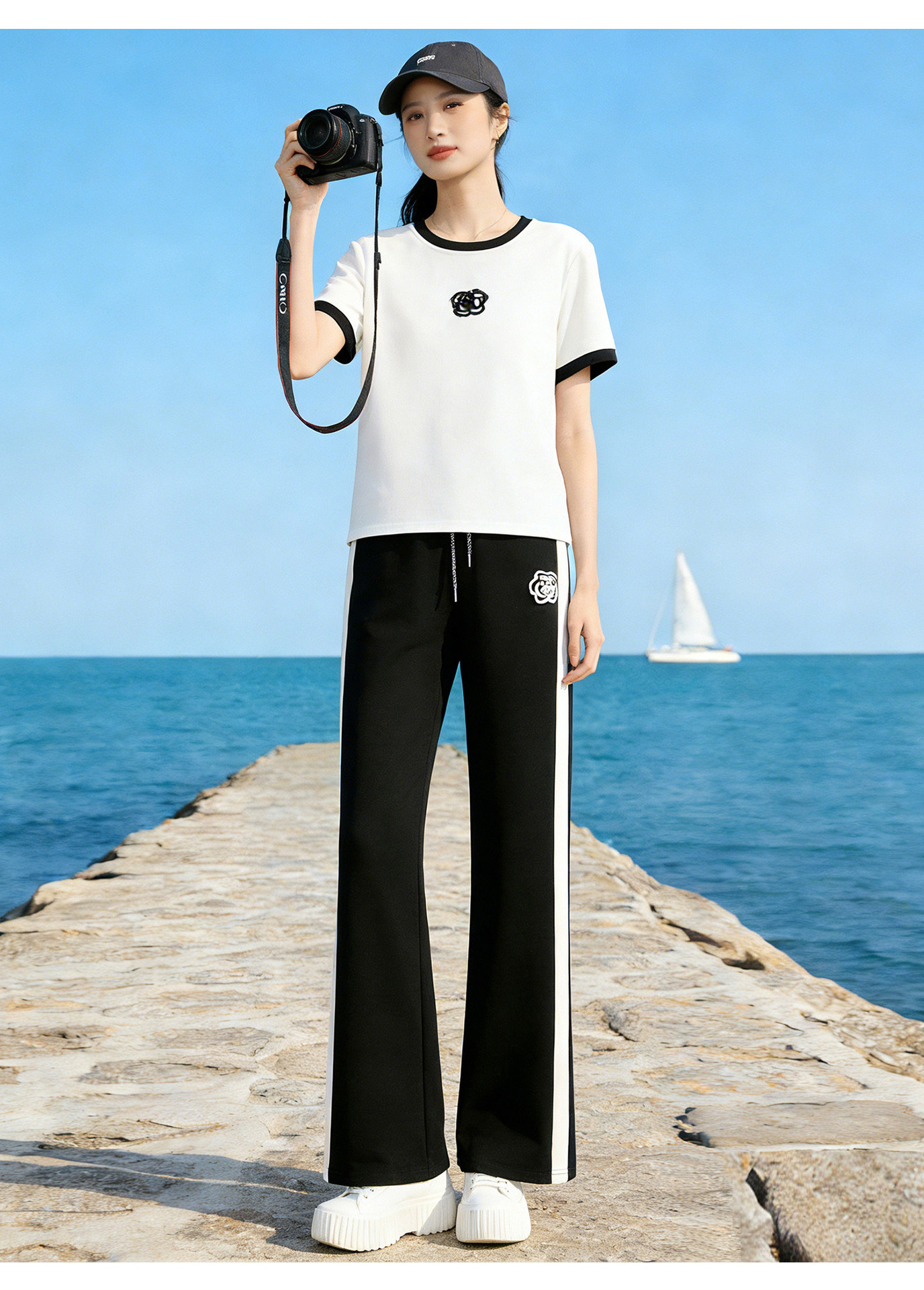 Women's Clothing Camellia Themed Petite Women's Two Piece Set Slimming Sporty Casual Summer Outfit Inspired Sophisticated_ecoleips.com
