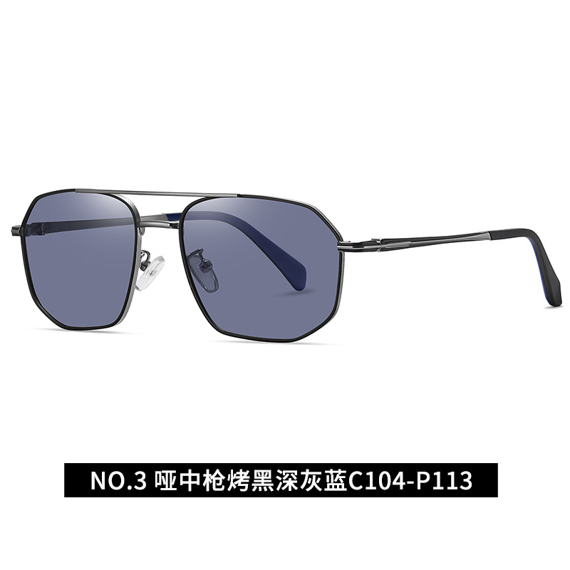 Suministro directo de fábrica nuevas gafas de sol polarizadas de dos colores para hombres gafas de sol de polígono de metal 6324 gafas de moda europeas y americanas