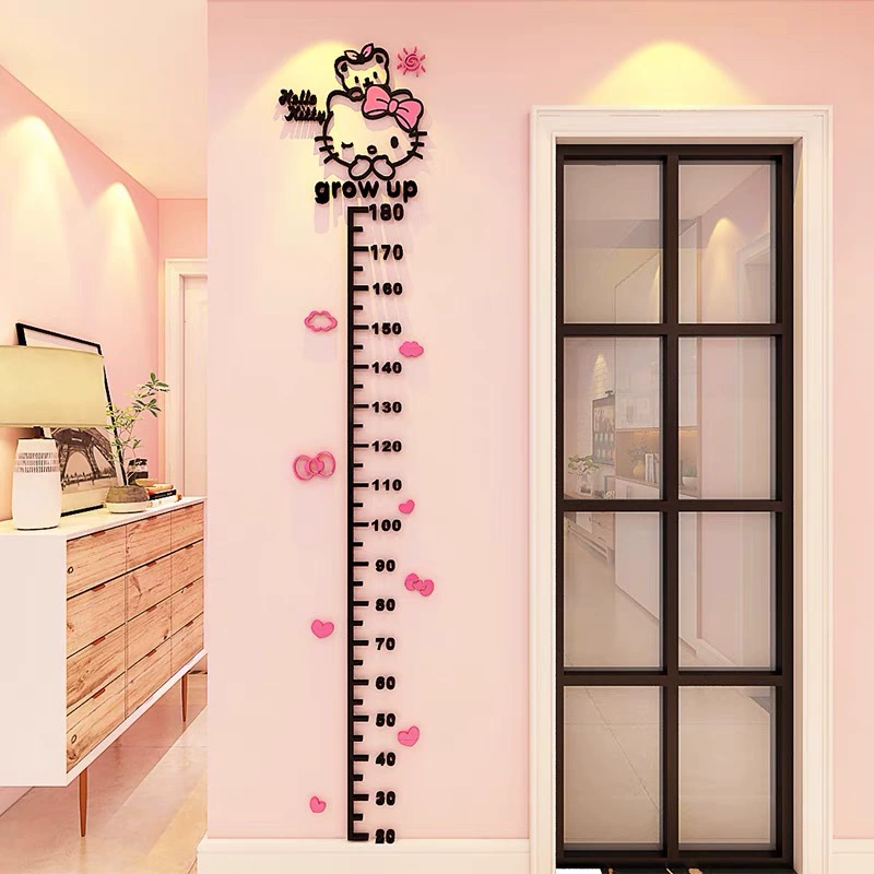 Children's acrylic rostometer for early age on wall, 3D