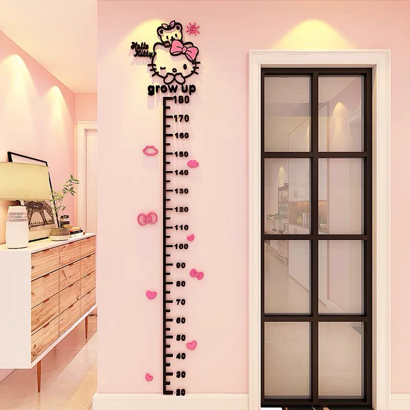 Children's acrylic rostometer for early age on wall, 3D