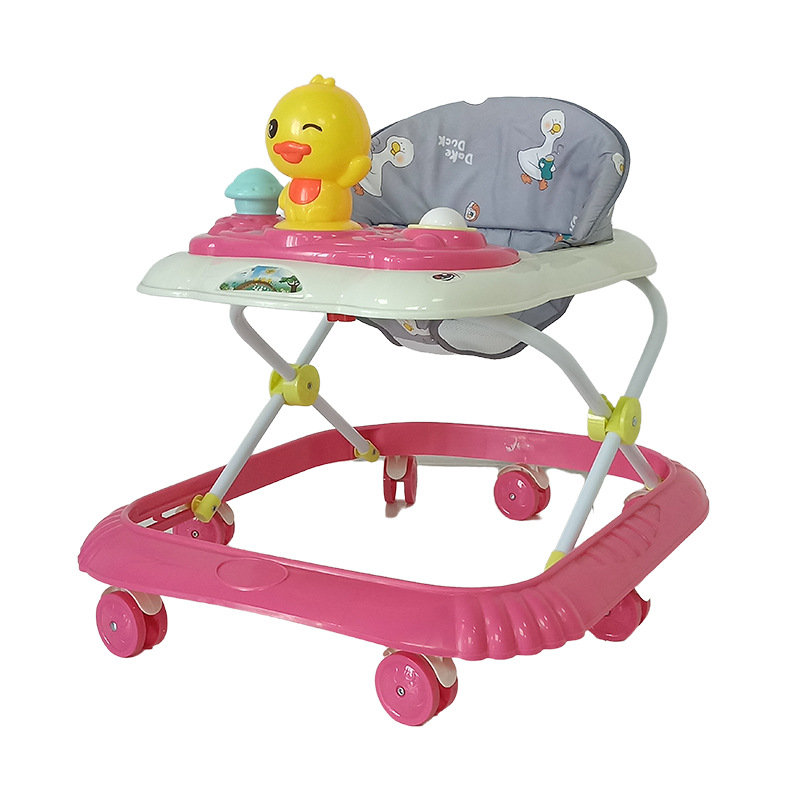 Cochecito andador para bebés con cuatro velocidades ajustables, cochecito musical, antivuelco, ajustable, portátil, plegable.